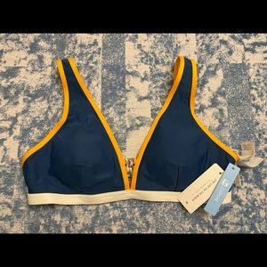 NWT Blue and gold bikini top